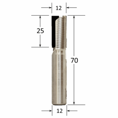 12mm Straight Router Bit ITA 12mm Diamond Tipped Double Flute Straight Router Bit S12 B25 POS ...